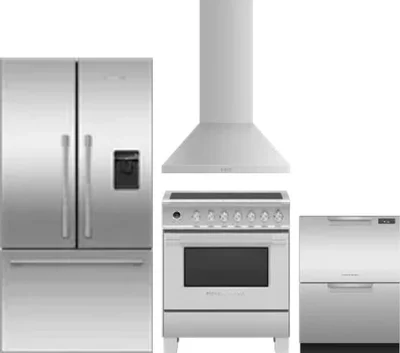 4 Piece Package Includes Refrigerator, Range, Hood And Dishwasher